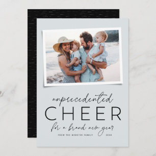 Unprecedented cheer happy 2026 blue New Year card