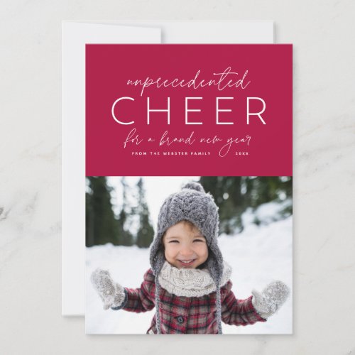 Unprecedented cheer Happy New Year 2021 photo card