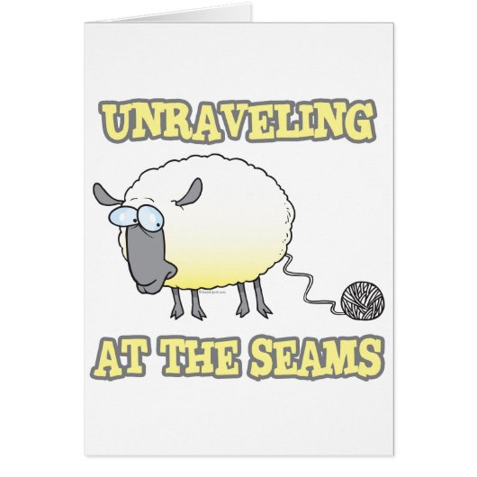 unraveling at the seams funny sheep cartoon (Front)