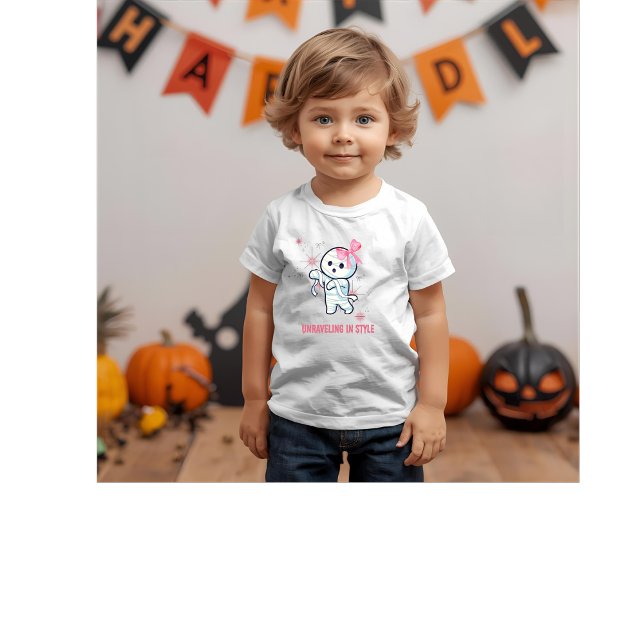 Unraveling in Style | Funny Mummy Girls' Halloween T-Shirt (Creator Uploaded)