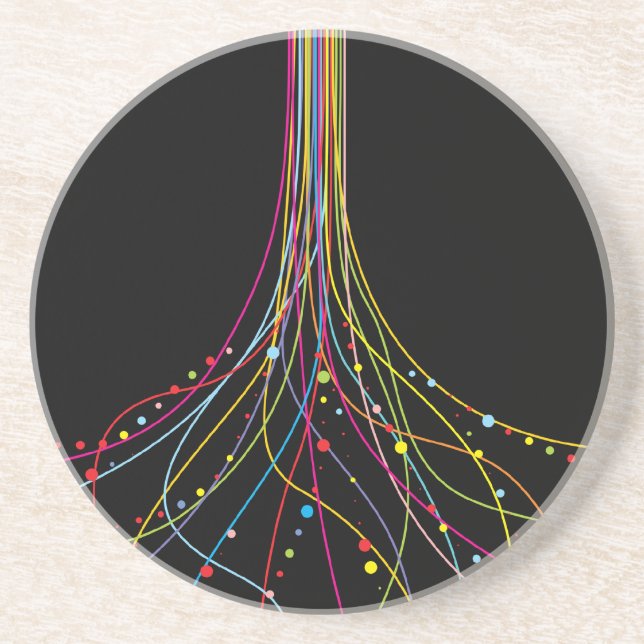 Unraveling Rainbow Drink Coaster (Front)