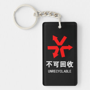 Unrecyclable ~ Chinese Language Hanzi Sign Keychain