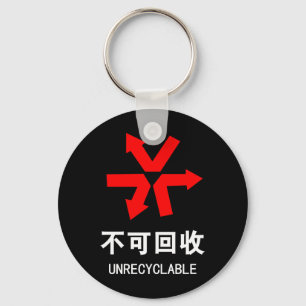 Unrecyclable ~ Chinese Language Hanzi Sign Keychain