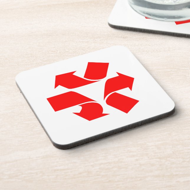 Unrecycle Symbol Beverage Coaster (Left Side)