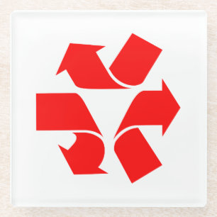 Unrecycle Symbol Glass Coaster