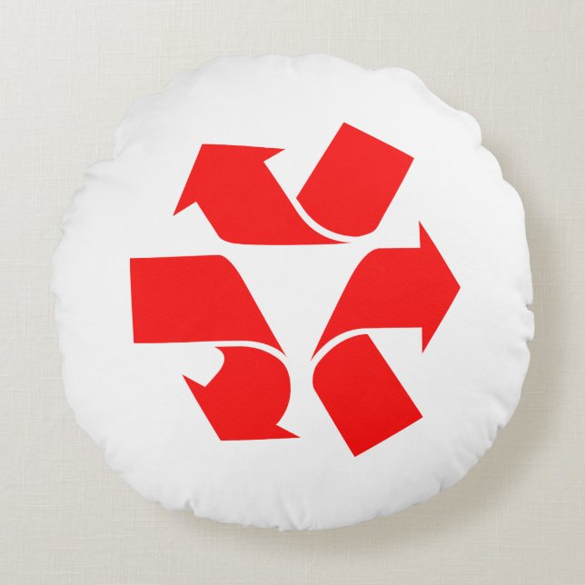 Unrecycle Symbol Round Pillow (Front)