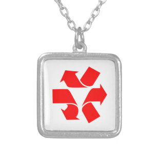 Unrecycle Symbol Silver Plated Necklace