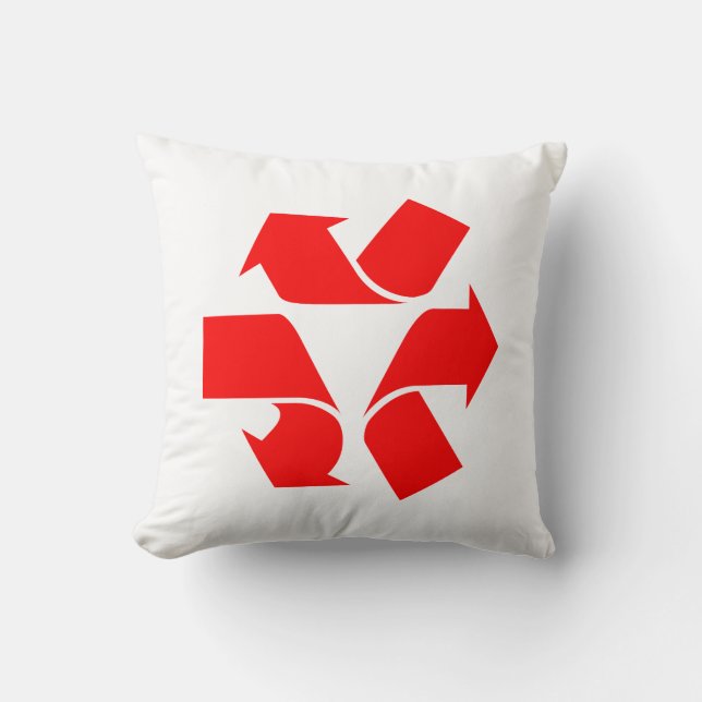 Unrecycle Symbol Throw Pillow (Front)