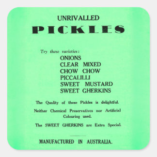 Unrivalled Pickles Vintage Advertisement Sticker