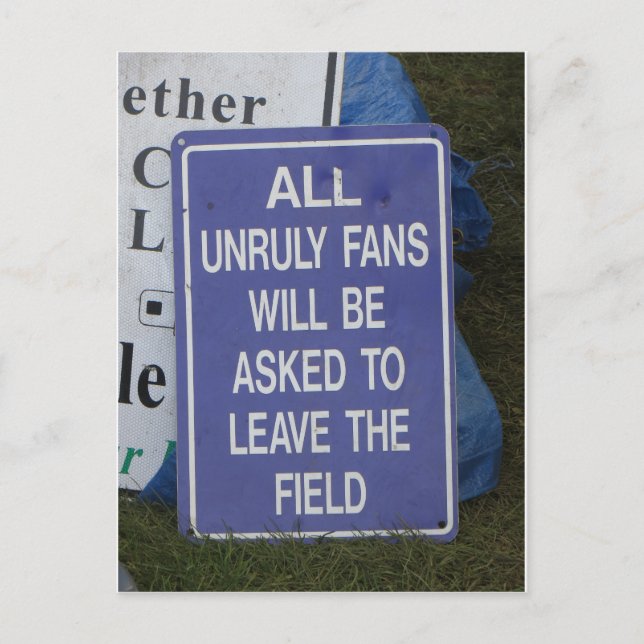 Unruly Fans Sign Postcard (Front)