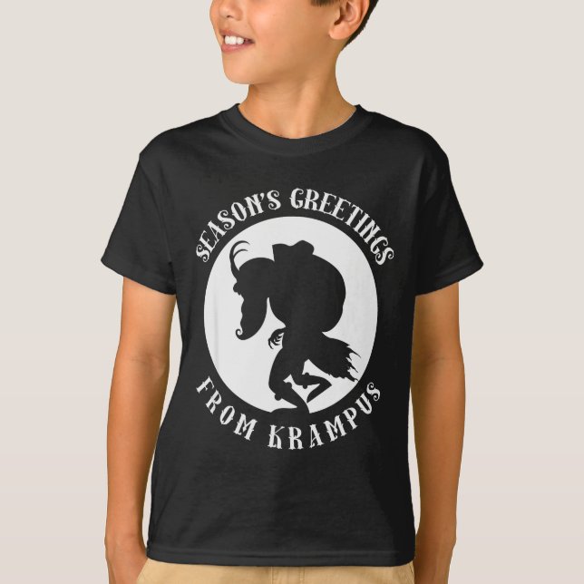 Unruly Greetings From Krampus Christmas Apparel Me T-Shirt (Front)