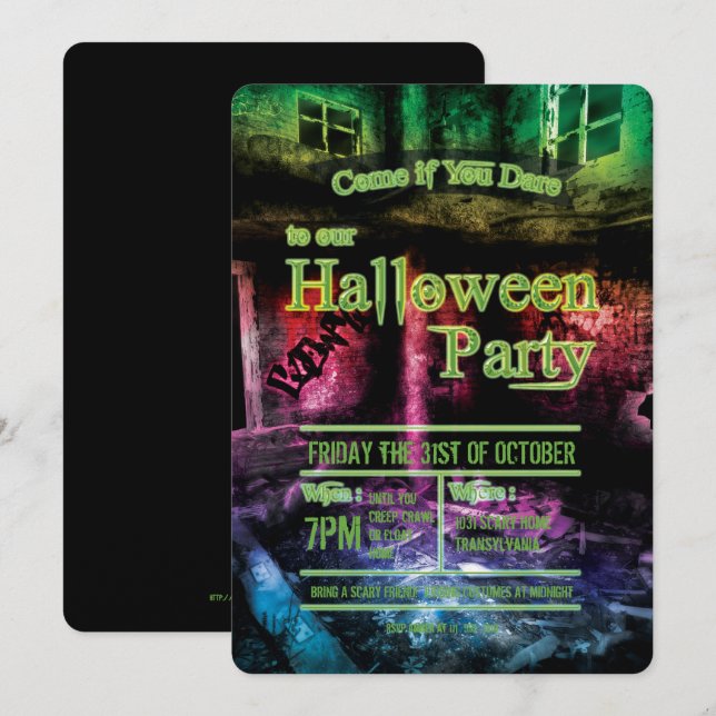 Unsafe to Occupy Halloween Party Invitation (Front/Back)