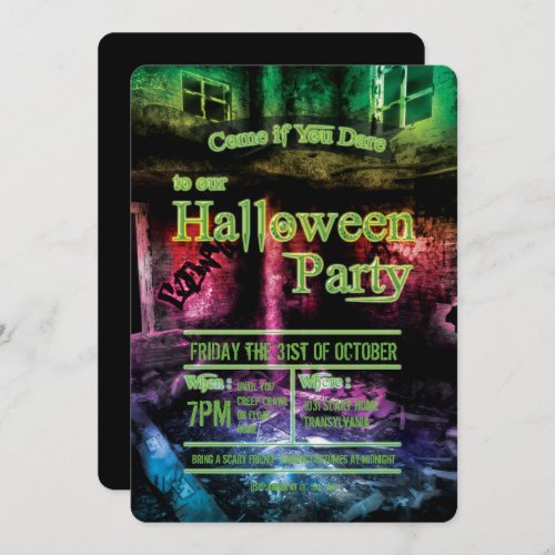 Unsafe to Occupy Halloween Party Invitation
