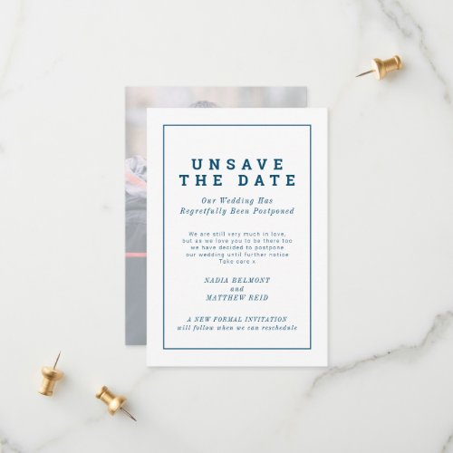 Unsave the date wedding change of plan postponed save the date