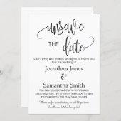 Unsave the dates wedding date change minimalist in invitation (Front/Back)