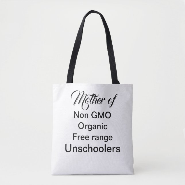 Unschooling mom homeschool children funny quote tote bag (Front)