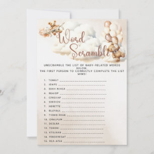 UNSCRAMBLE Baby Shower Game We Can Bearly Wait Invitation