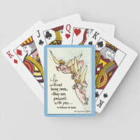 Unseen Guardian Angels text Gentle Angels in Cloud Playing Cards