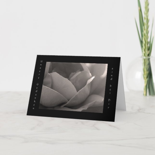 Unsere Gedanken sind bei Dir - Grusskarte Rose Thank You Card (Front)