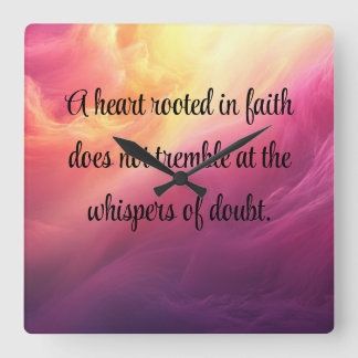 Unshakable Faith Square Wall Clock