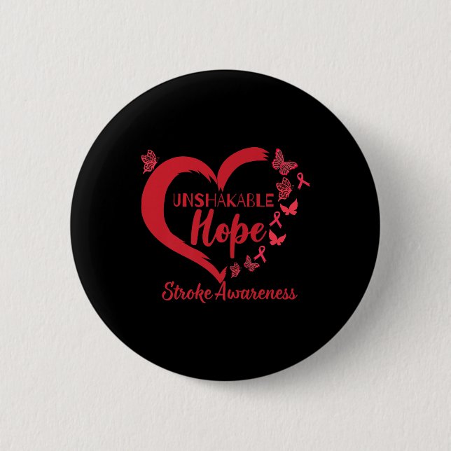 Unshakable Warrior Heart Stroke Awareness Month 20 Button (Front)