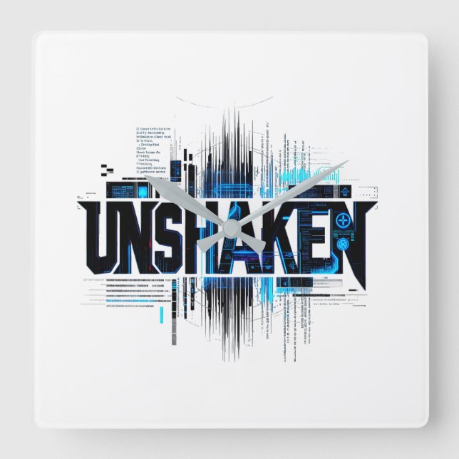 UNSHAKEN Cyberpunk Wall Clock (Front)