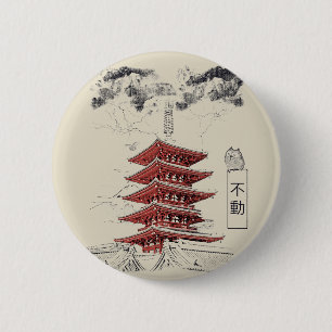 Unshaken - Traditional Japanese Streetwear Design Button