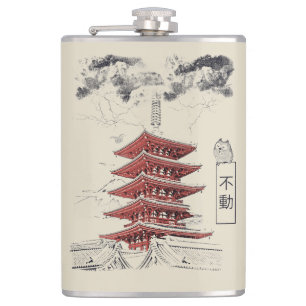 Unshaken - Traditional Japanese Streetwear Design Flask