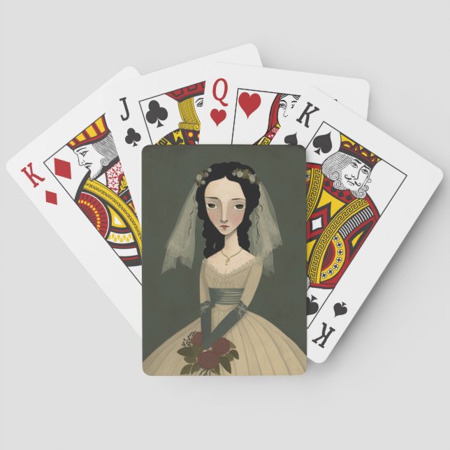 Unsmiling Bride Playing Cards (Back)