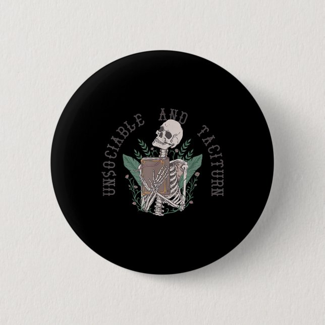 Unsociable And Taciturn Jane Austen Pride &amp; Pr Button (Front)