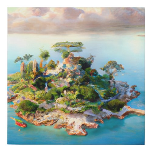 Unspoiled islands are some of the most beautiful a faux canvas print