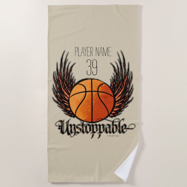 Unstoppable (Basketball) Beach Towel (Front)