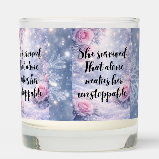 Unstoppable by Survival Inspirational Affirmation Scented Candle (Front)