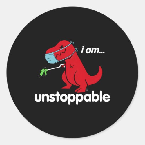 Unstoppable Dino Classic Round Sticker