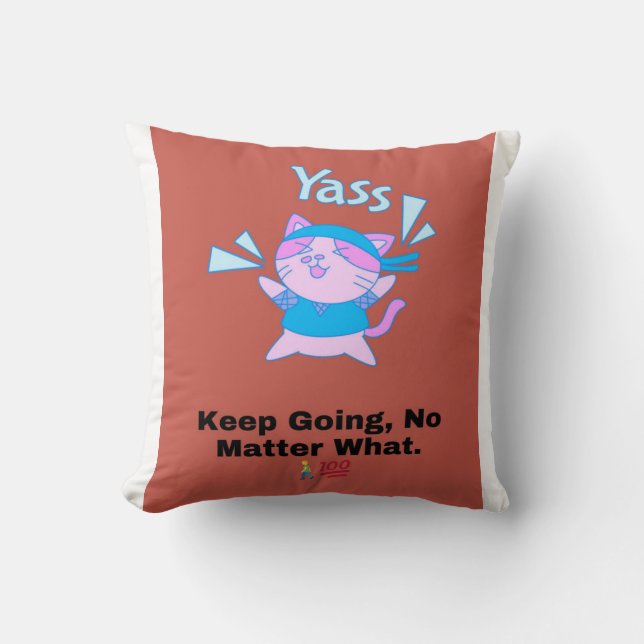 Unstoppable Energy 💪 Grit & Grace Throw Pillow (Front)