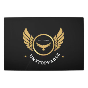 Unstoppable Golden Eagle Wings Motivational Theme Metal Print