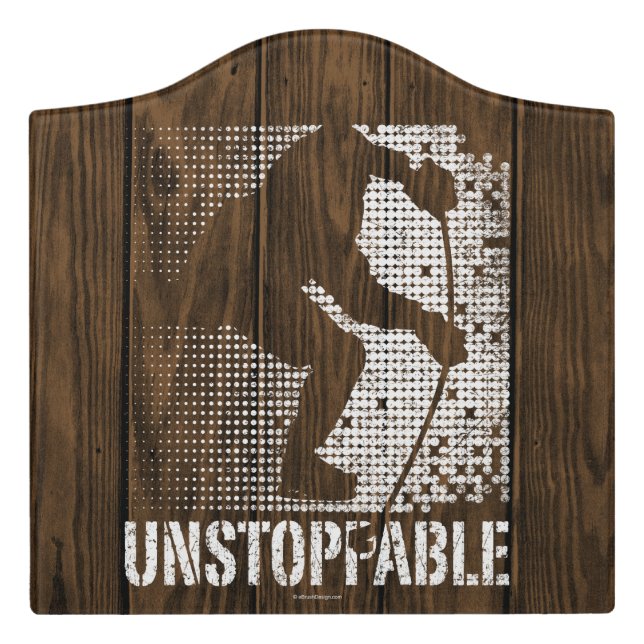 Unstoppable (Hockey) Door Sign (Large Crest Front)