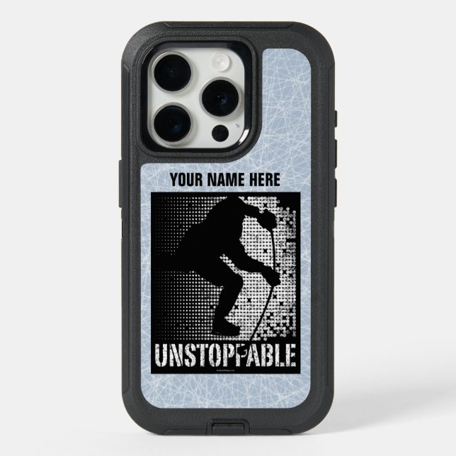 Unstoppable (hockey) iPhone 15 pro case (Back)