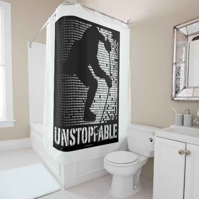 Unstoppable (Hockey) Shower Curtain (In Situ)