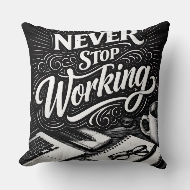 Unstoppable Hustle Throw Pillow (Front)