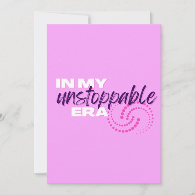 Unstoppable, In my Unstoppable Era, Preppy, Pink Holiday Card (Front)