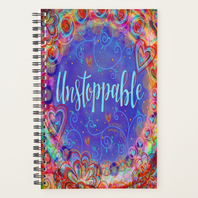 Unstoppable Inspirational Whimsical Fun Purple Planner (Front)