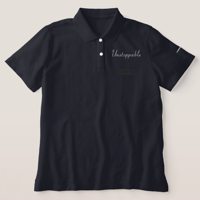 Unstoppable Moonbird Women’s dark Polo Shirt (Design Front)