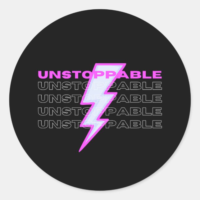 Unstoppable, Motivational, Inspirational Classic Round Sticker (Front)