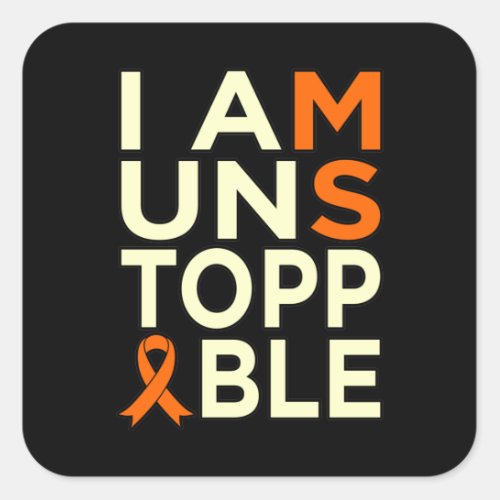 Unstoppable Multiple Sclerosis Awareness Support G Square Sticker