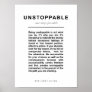 UNSTOPPABLE Poser A Manifesto for Resilient Living Poster