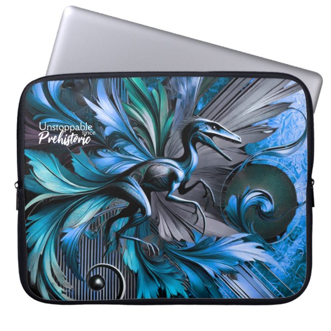 Unstoppable Raptor – Fuel Strength, Rule the Wild Laptop Sleeve (Front)