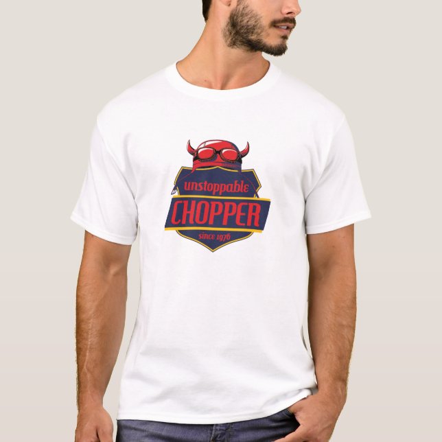 Unstoppable Red Devil Chopper Badge Tee (Front)