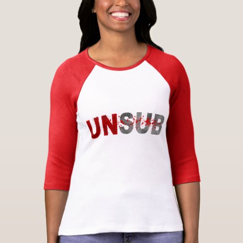 UNSUB Ladies Melange Ringer T_shirt PinkRed T_Shirt