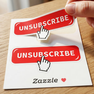 Unsubscribe Button Laptop Decal Sarcastic Humor